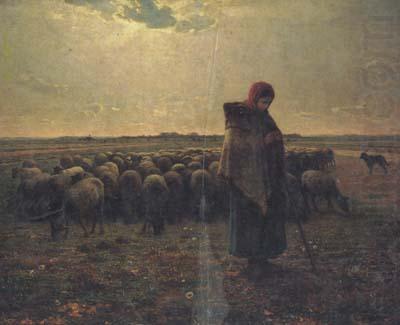 Shepherdess with her flock (san17), jean-francois millet